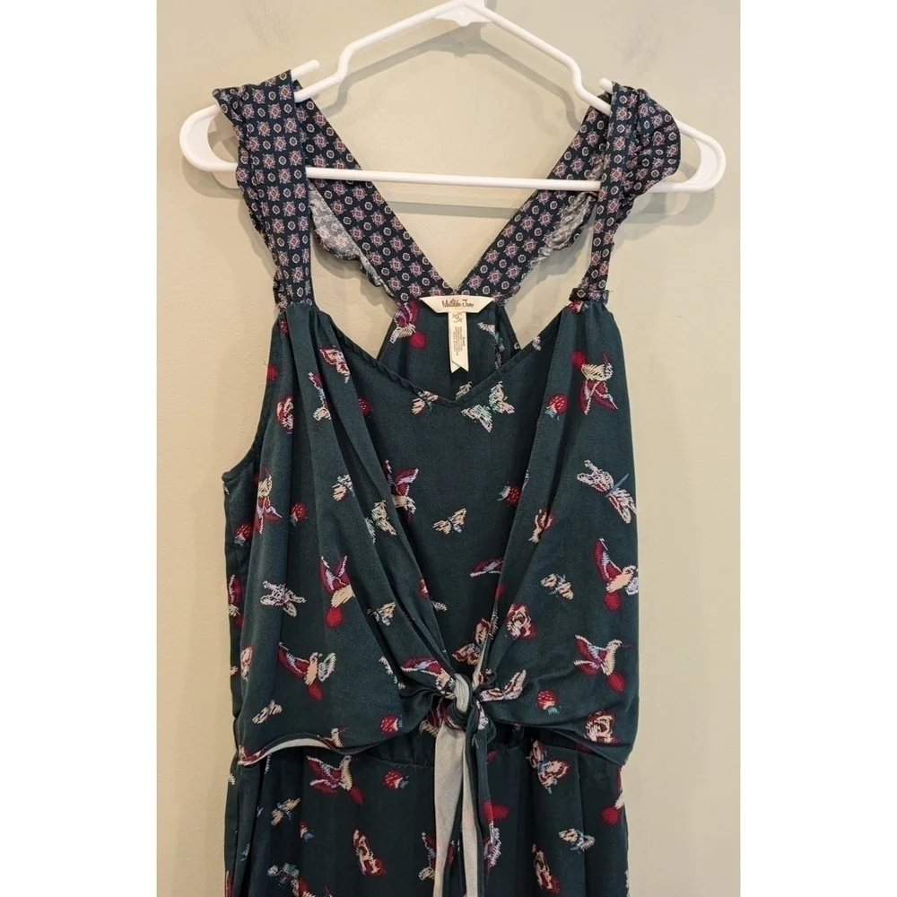 Matilda Jane Evergreen Dream Jumpsuit Hummingbirds Butterflies Size Medium